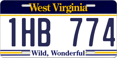 WV license plate 1HB774
