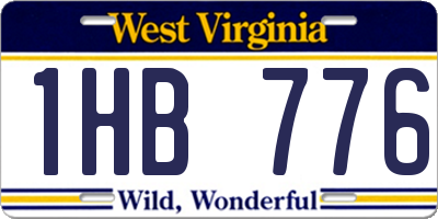 WV license plate 1HB776