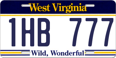 WV license plate 1HB777