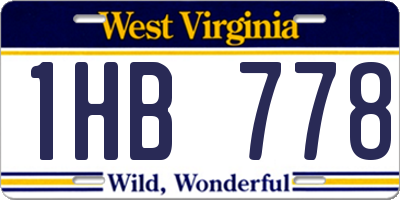 WV license plate 1HB778
