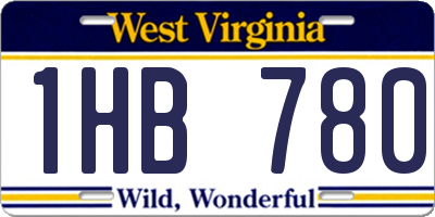 WV license plate 1HB780