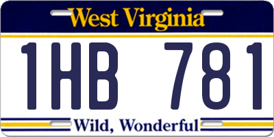 WV license plate 1HB781
