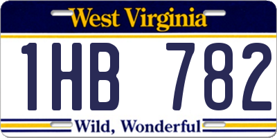 WV license plate 1HB782
