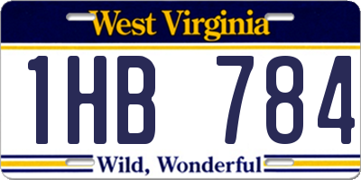 WV license plate 1HB784