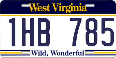WV license plate 1HB785
