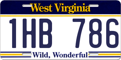WV license plate 1HB786