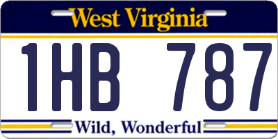 WV license plate 1HB787