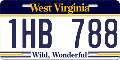 WV license plate 1HB788