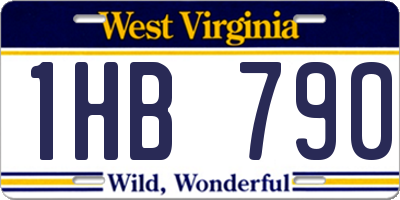 WV license plate 1HB790