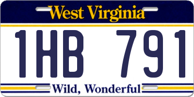 WV license plate 1HB791