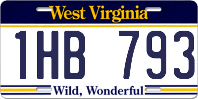 WV license plate 1HB793