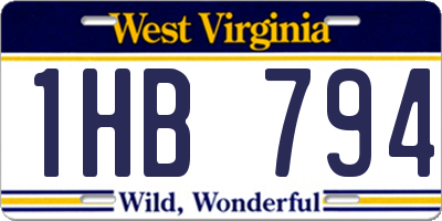 WV license plate 1HB794
