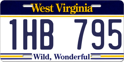 WV license plate 1HB795