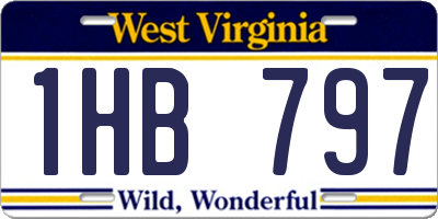 WV license plate 1HB797