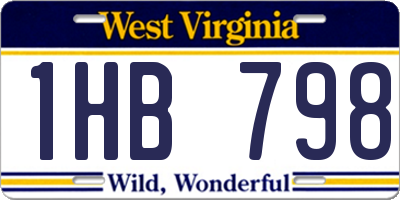 WV license plate 1HB798