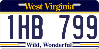 WV license plate 1HB799
