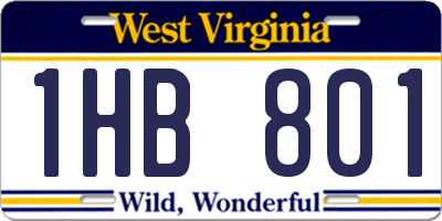 WV license plate 1HB801