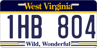 WV license plate 1HB804