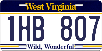 WV license plate 1HB807
