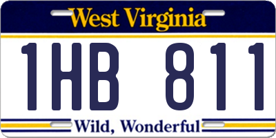 WV license plate 1HB811
