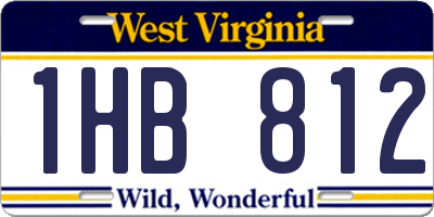 WV license plate 1HB812
