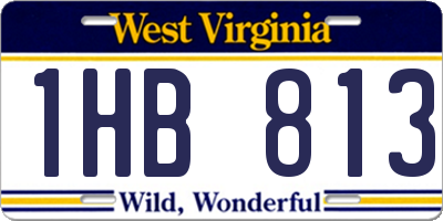 WV license plate 1HB813
