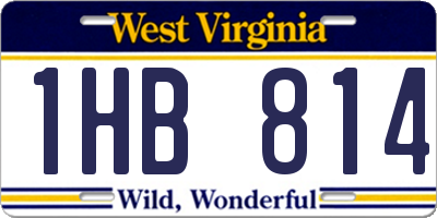 WV license plate 1HB814