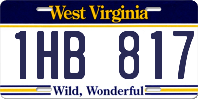 WV license plate 1HB817