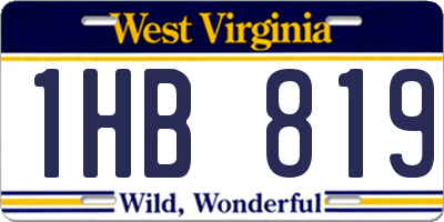 WV license plate 1HB819