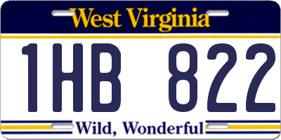 WV license plate 1HB822