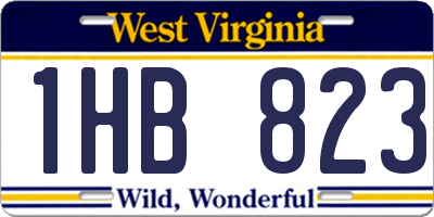 WV license plate 1HB823