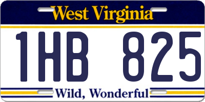 WV license plate 1HB825
