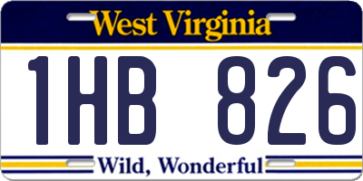 WV license plate 1HB826