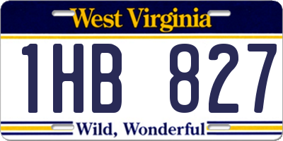 WV license plate 1HB827