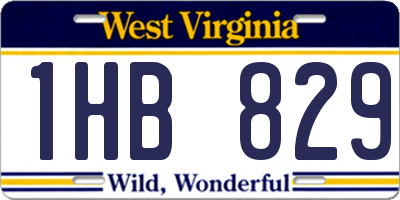 WV license plate 1HB829