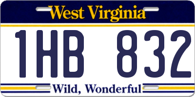 WV license plate 1HB832