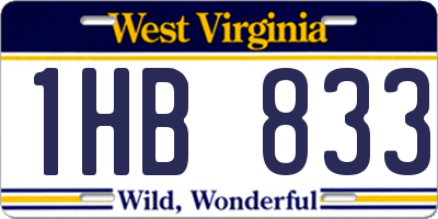 WV license plate 1HB833