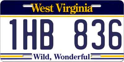 WV license plate 1HB836