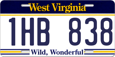 WV license plate 1HB838