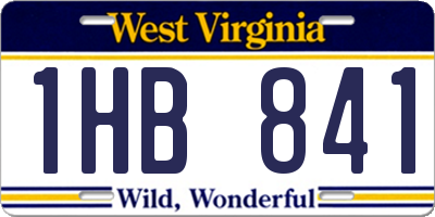 WV license plate 1HB841