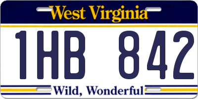 WV license plate 1HB842