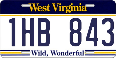 WV license plate 1HB843
