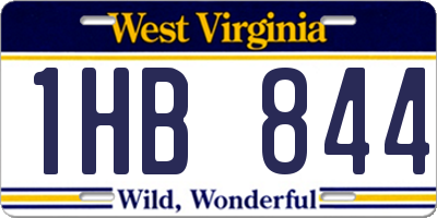 WV license plate 1HB844
