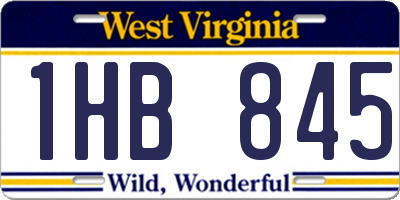 WV license plate 1HB845