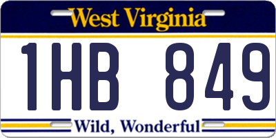 WV license plate 1HB849