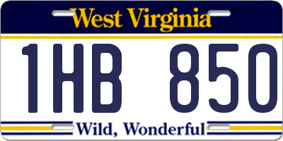 WV license plate 1HB850