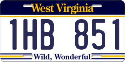 WV license plate 1HB851