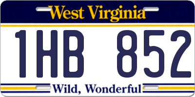 WV license plate 1HB852