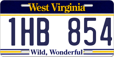 WV license plate 1HB854