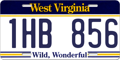 WV license plate 1HB856
